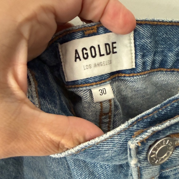 Agolde Light Blue Flare Jeans - Picture 5 of 8